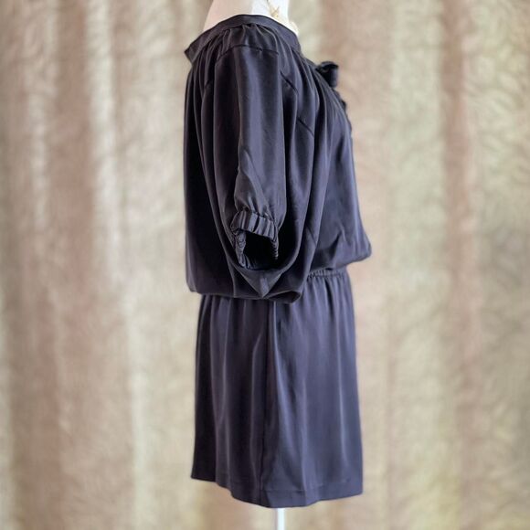 NWOT Rebecca Taylor 100%‎ Silk Gray Boho Mini Dress with Tassel Detail Size 6 - Picture 2 of 8